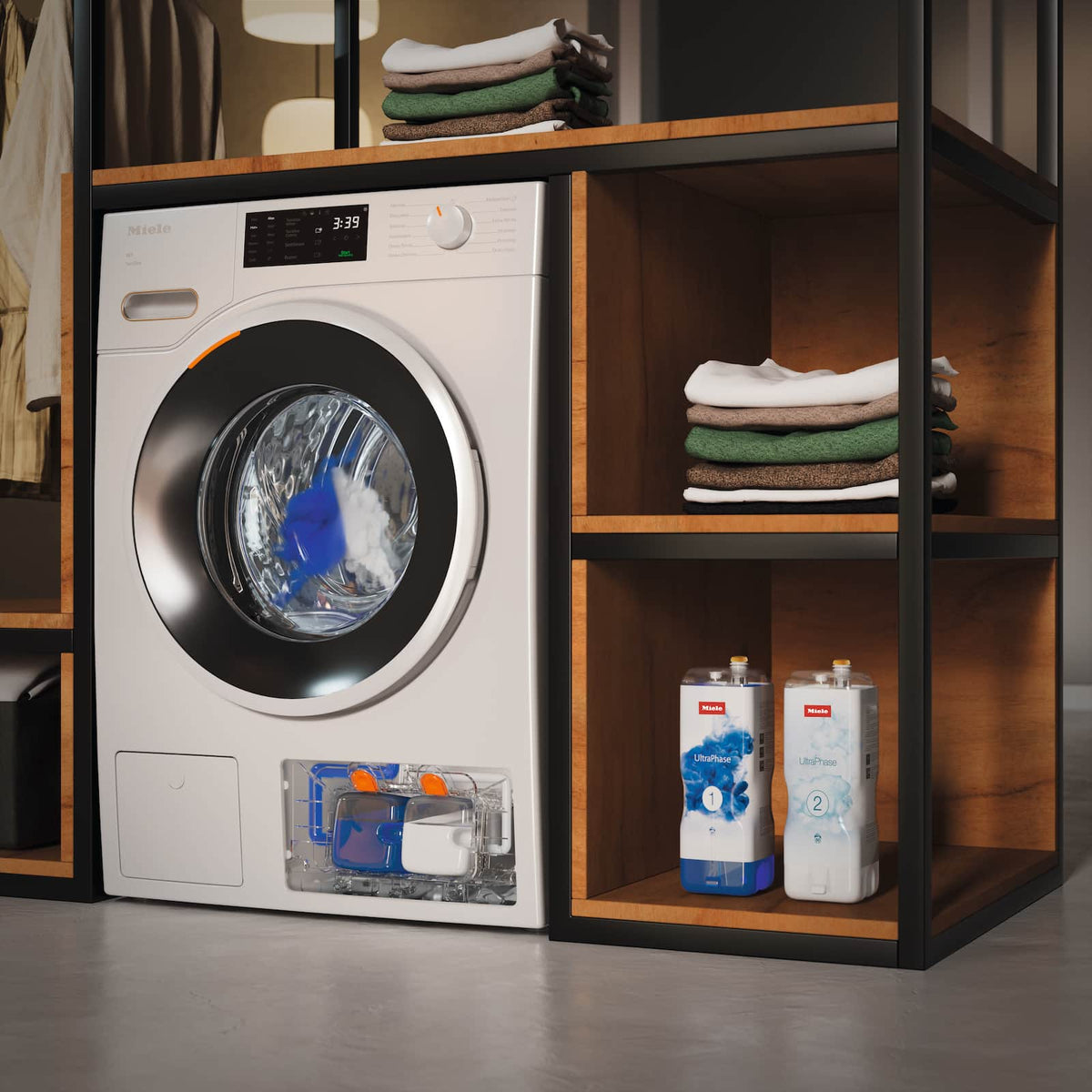 9kg Front-Load Washing Machine, 1600 rpm, Auto Detergent Dosing, Steam & WiFi, White