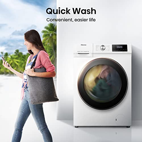 Freestanding Front Load Washing Machine – 10kg, 1400 RPM, Inverter Motor, Quick Wash, Steam Wash, White, Energy Class A