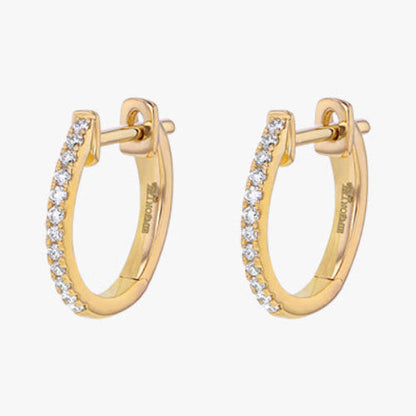 Huggie Earrings — 18K Gold, VS Clarity Natural Diamonds